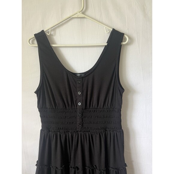 Women’s Summer Black Dress Sleeveless Button Down Casual Swing Mini Dress Size L - Picture 4 of 9